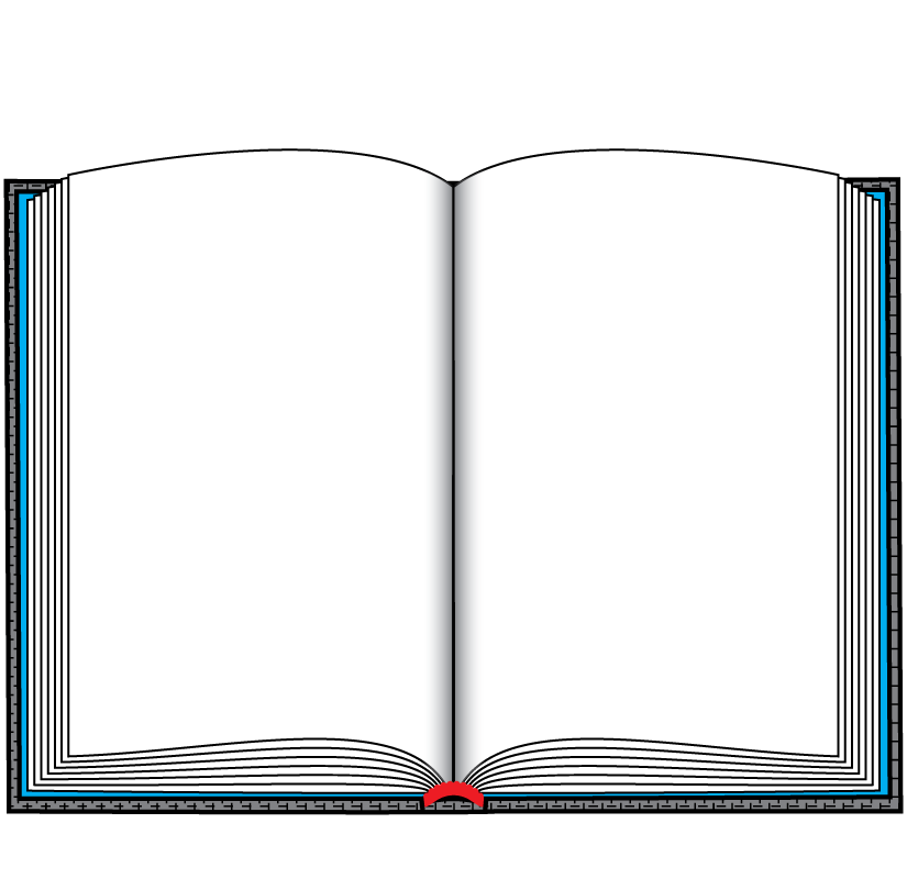 Open hardcover book printing