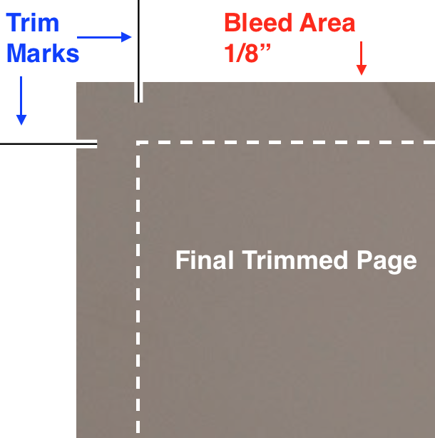 Bleed refers to objects that extend beyond the edge of the printed page